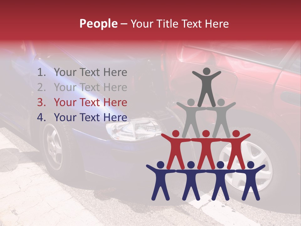 Two Cars Damaged In An Accident PowerPoint Template