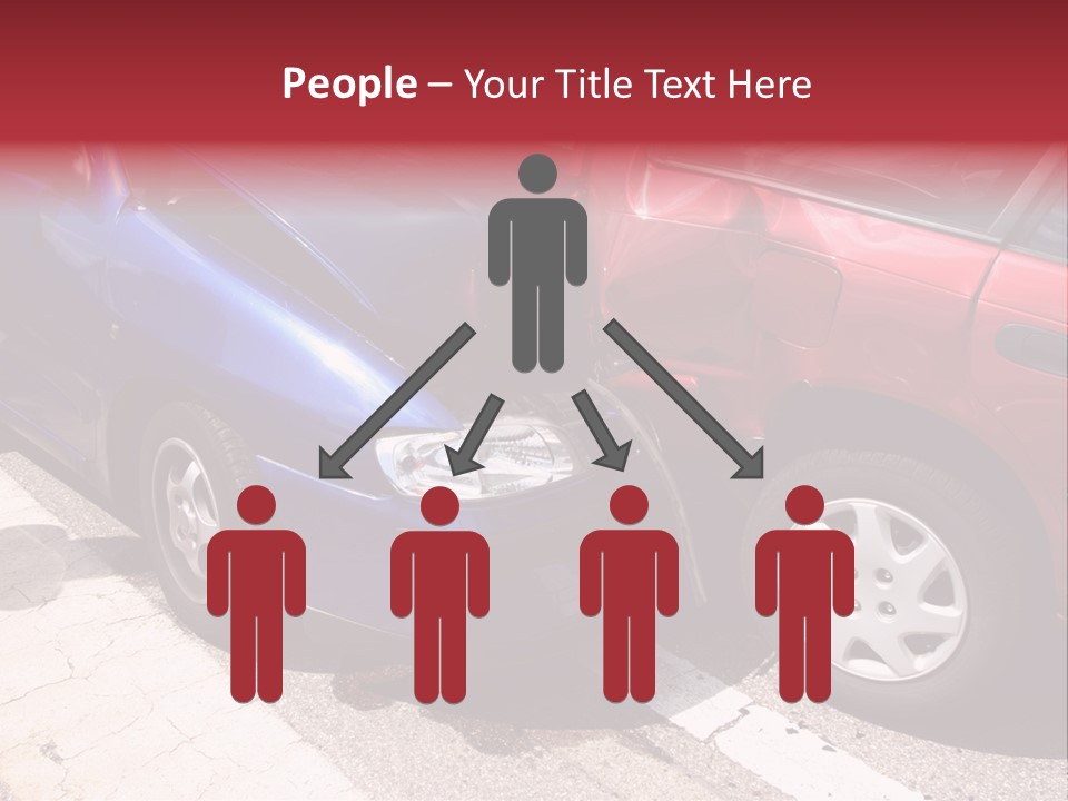 Two Cars Damaged In An Accident PowerPoint Template