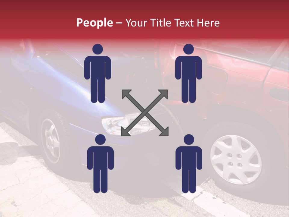 Two Cars Damaged In An Accident PowerPoint Template