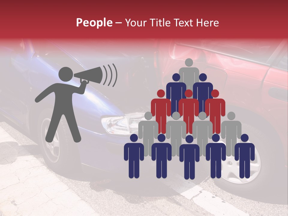 Two Cars Damaged In An Accident PowerPoint Template
