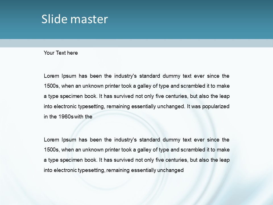 Translucent Blue Swirl On A White Background PowerPoint Template