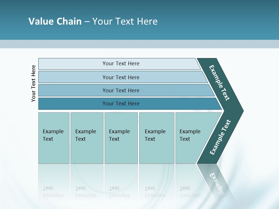Translucent Blue Swirl On A White Background PowerPoint Template