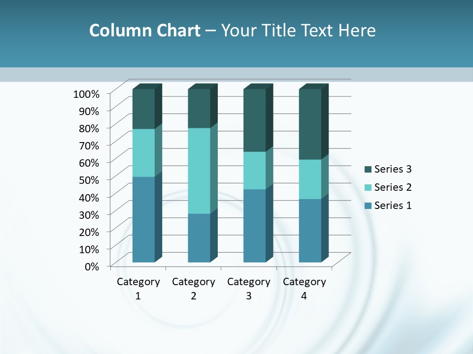Translucent Blue Swirl On A White Background PowerPoint Template