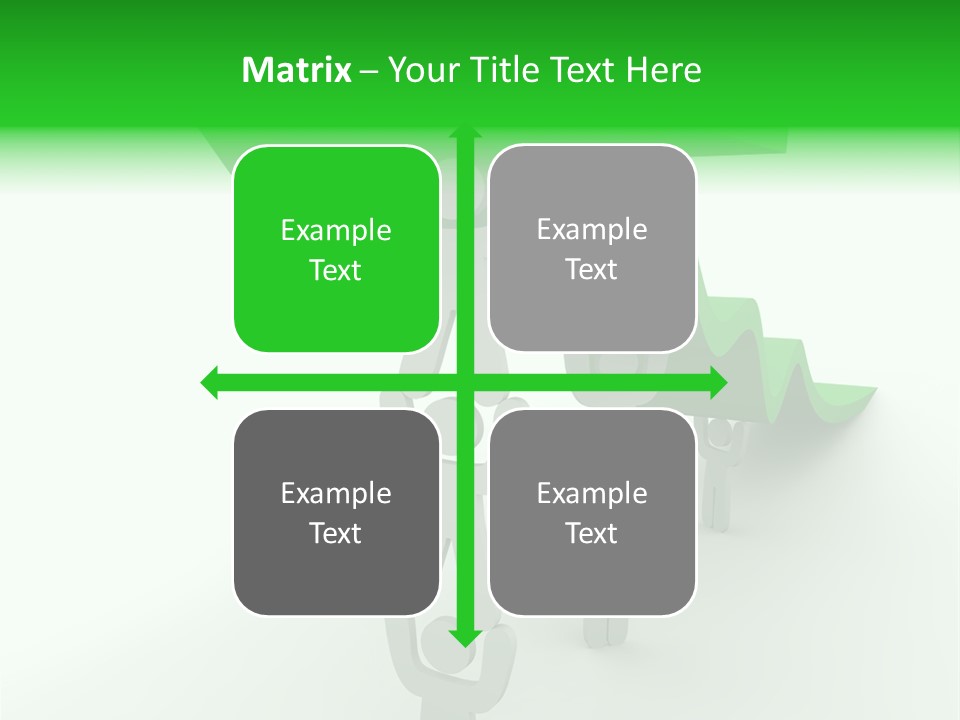 A Group Of People Holding Up A Green Arrow PowerPoint Template