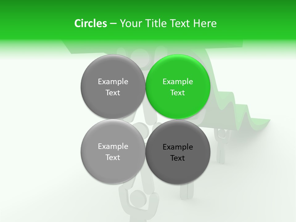 A Group Of People Holding Up A Green Arrow PowerPoint Template