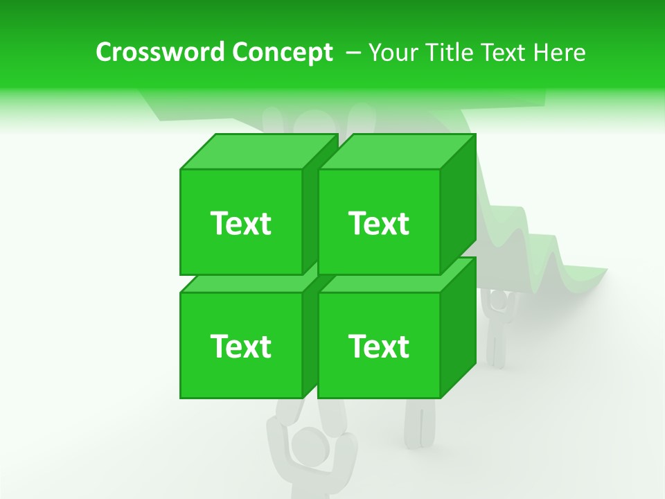 A Group Of People Holding Up A Green Arrow PowerPoint Template