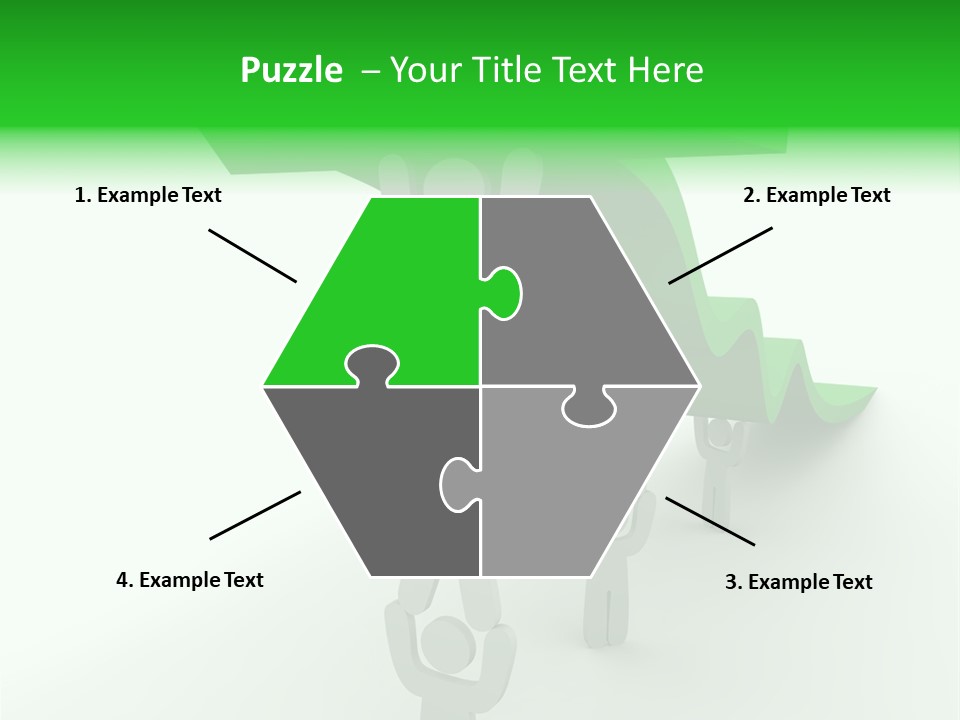 A Group Of People Holding Up A Green Arrow PowerPoint Template