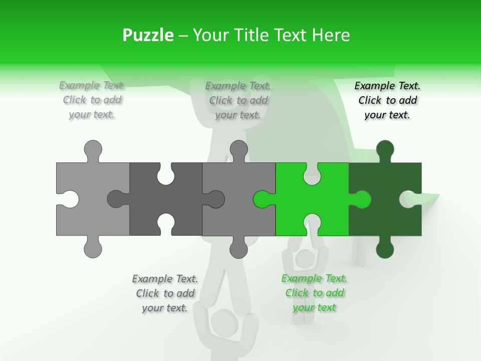 A Group Of People Holding Up A Green Arrow PowerPoint Template