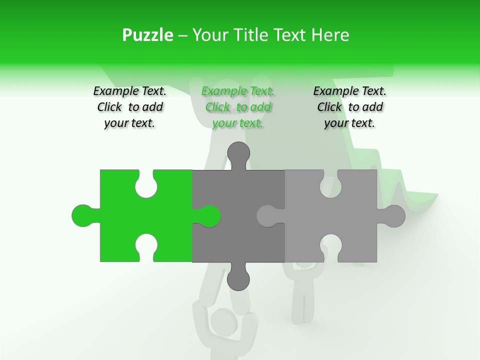 A Group Of People Holding Up A Green Arrow PowerPoint Template