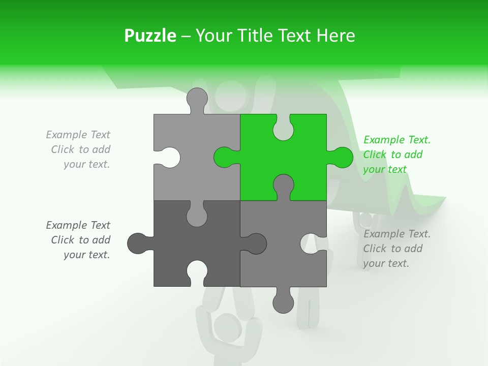 A Group Of People Holding Up A Green Arrow PowerPoint Template