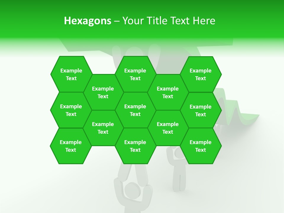 A Group Of People Holding Up A Green Arrow PowerPoint Template