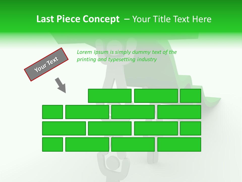 A Group Of People Holding Up A Green Arrow PowerPoint Template