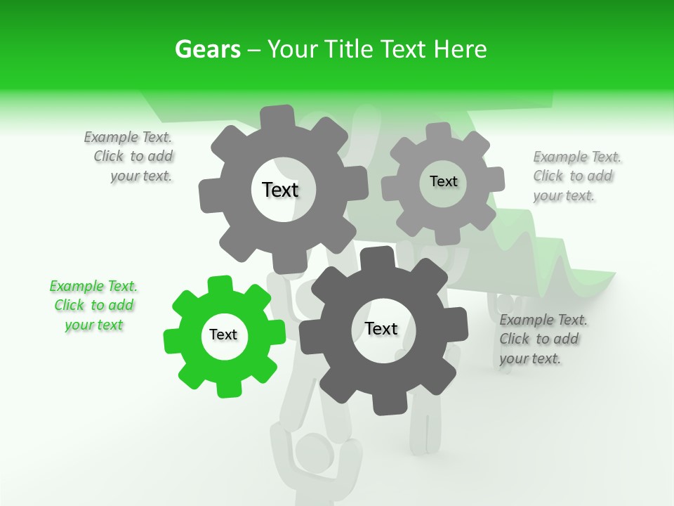 A Group Of People Holding Up A Green Arrow PowerPoint Template