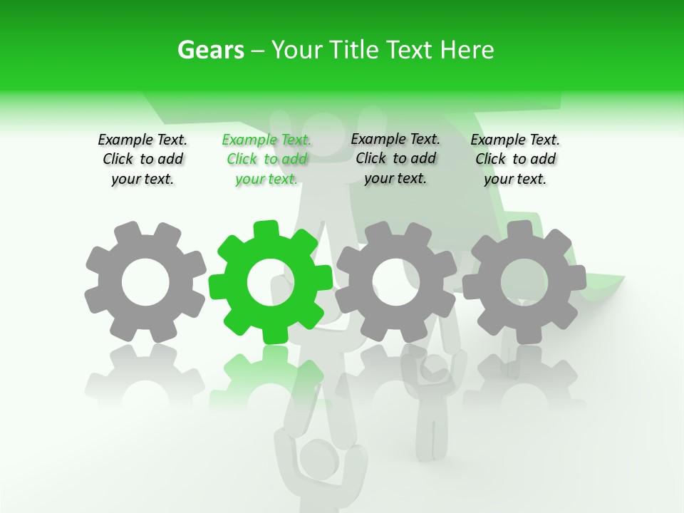 A Group Of People Holding Up A Green Arrow PowerPoint Template