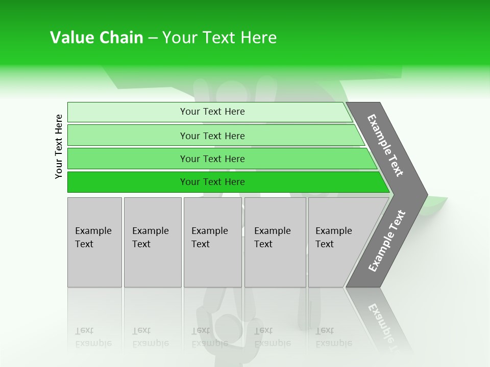 A Group Of People Holding Up A Green Arrow PowerPoint Template