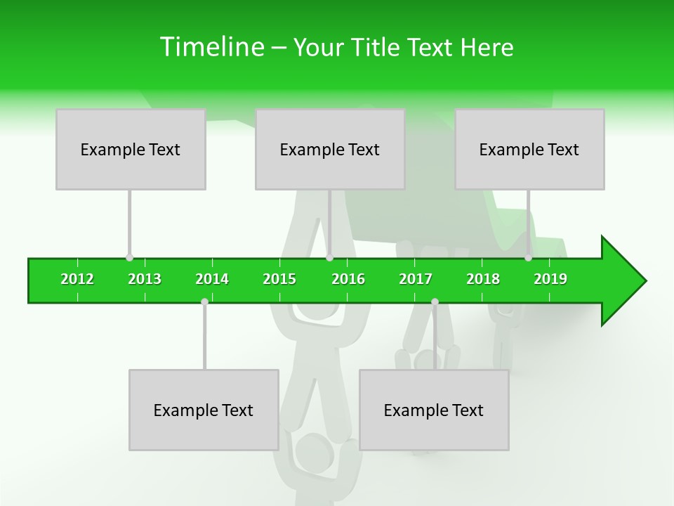 A Group Of People Holding Up A Green Arrow PowerPoint Template