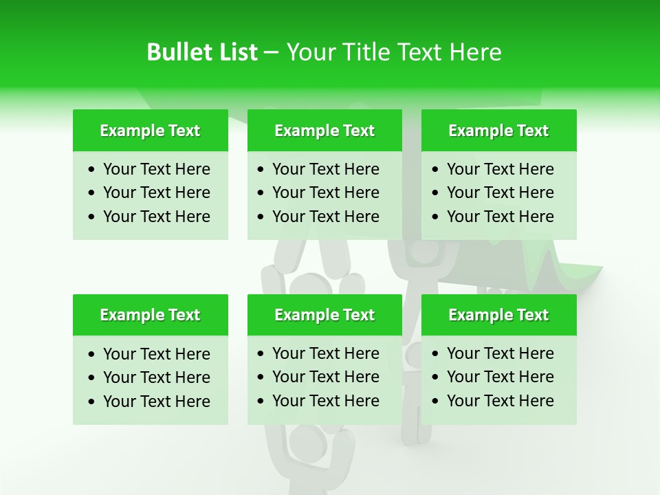 A Group Of People Holding Up A Green Arrow PowerPoint Template