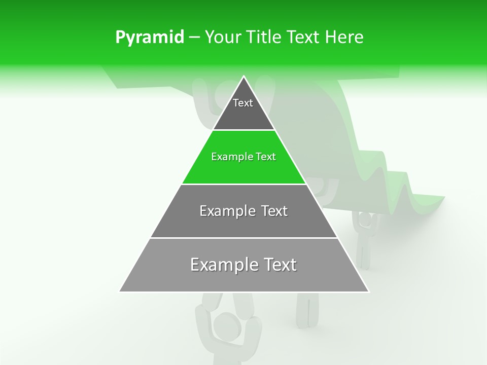 A Group Of People Holding Up A Green Arrow PowerPoint Template