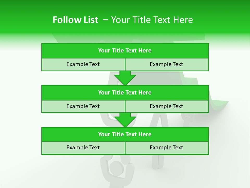 A Group Of People Holding Up A Green Arrow PowerPoint Template