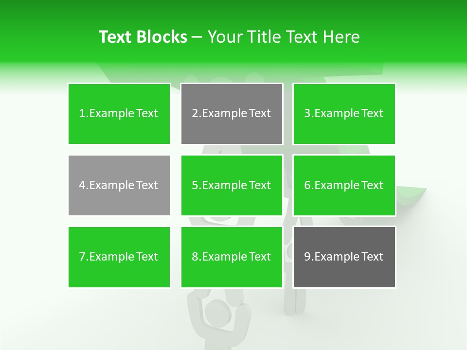A Group Of People Holding Up A Green Arrow PowerPoint Template