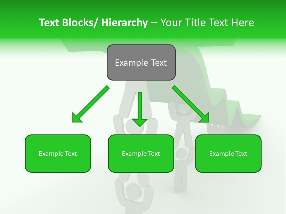 A Group Of People Holding Up A Green Arrow PowerPoint Template