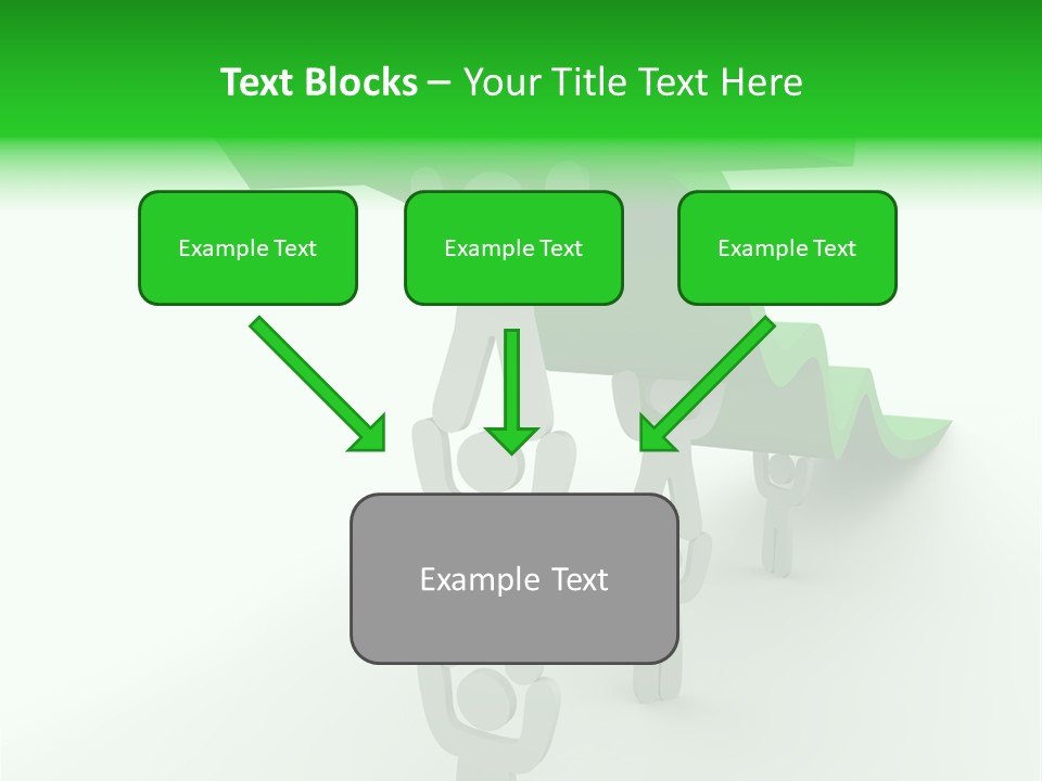 A Group Of People Holding Up A Green Arrow PowerPoint Template