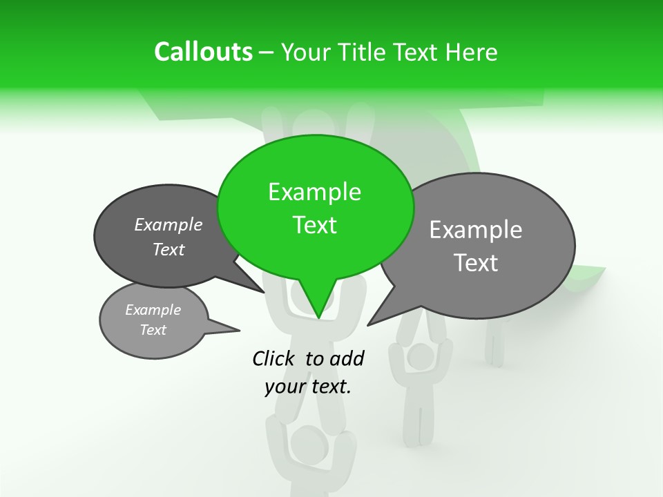 A Group Of People Holding Up A Green Arrow PowerPoint Template