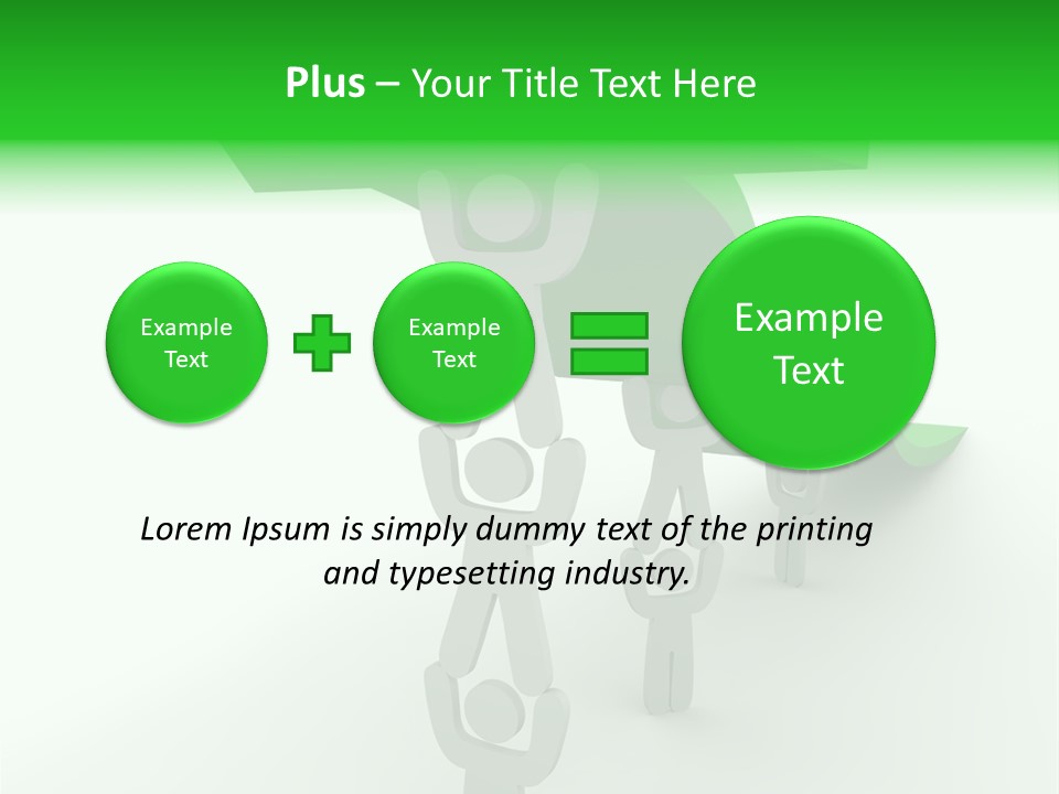 A Group Of People Holding Up A Green Arrow PowerPoint Template