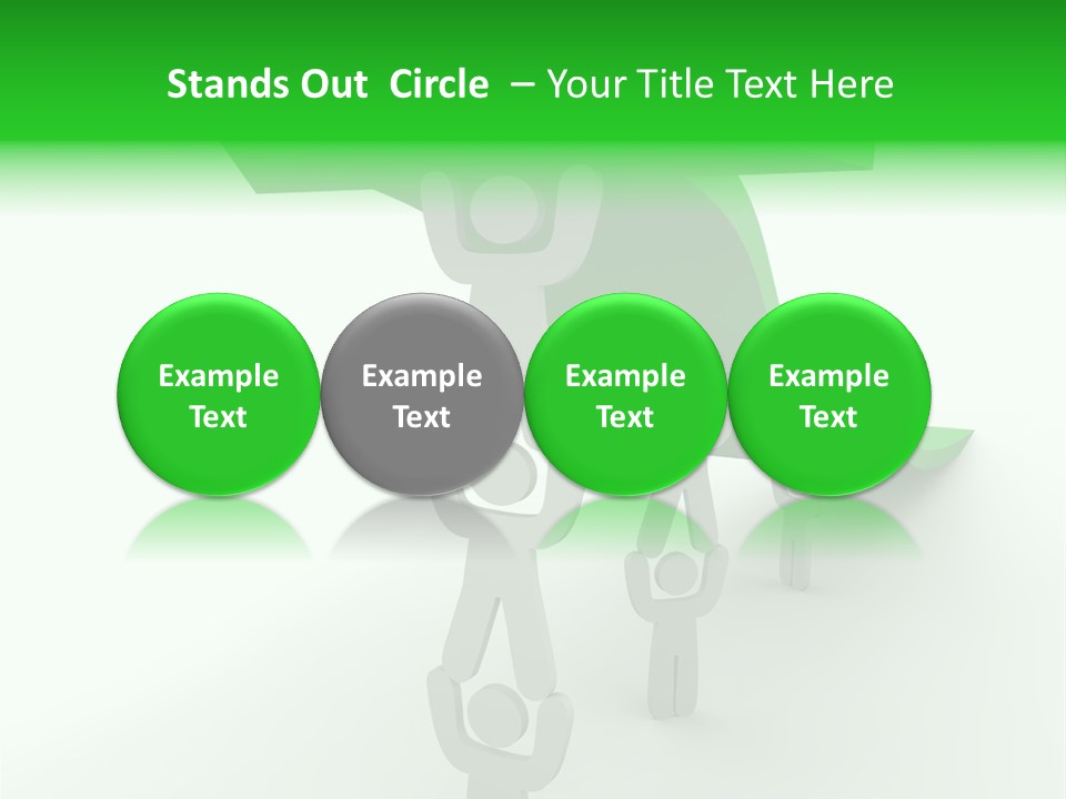 A Group Of People Holding Up A Green Arrow PowerPoint Template