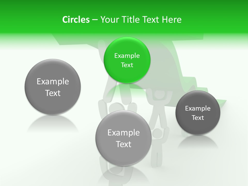 A Group Of People Holding Up A Green Arrow PowerPoint Template