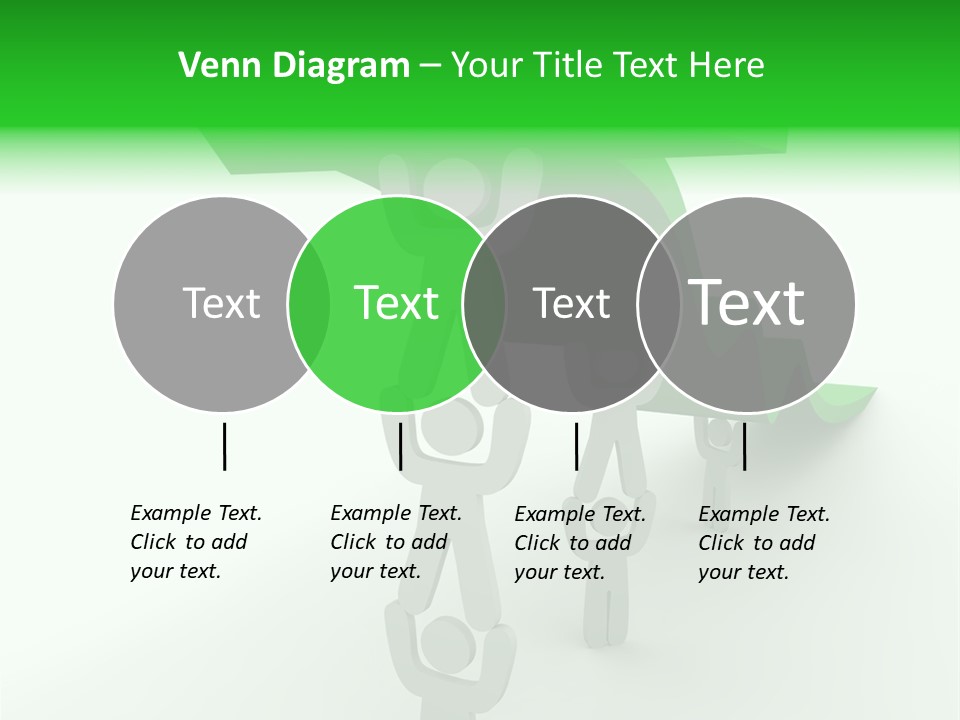 A Group Of People Holding Up A Green Arrow PowerPoint Template