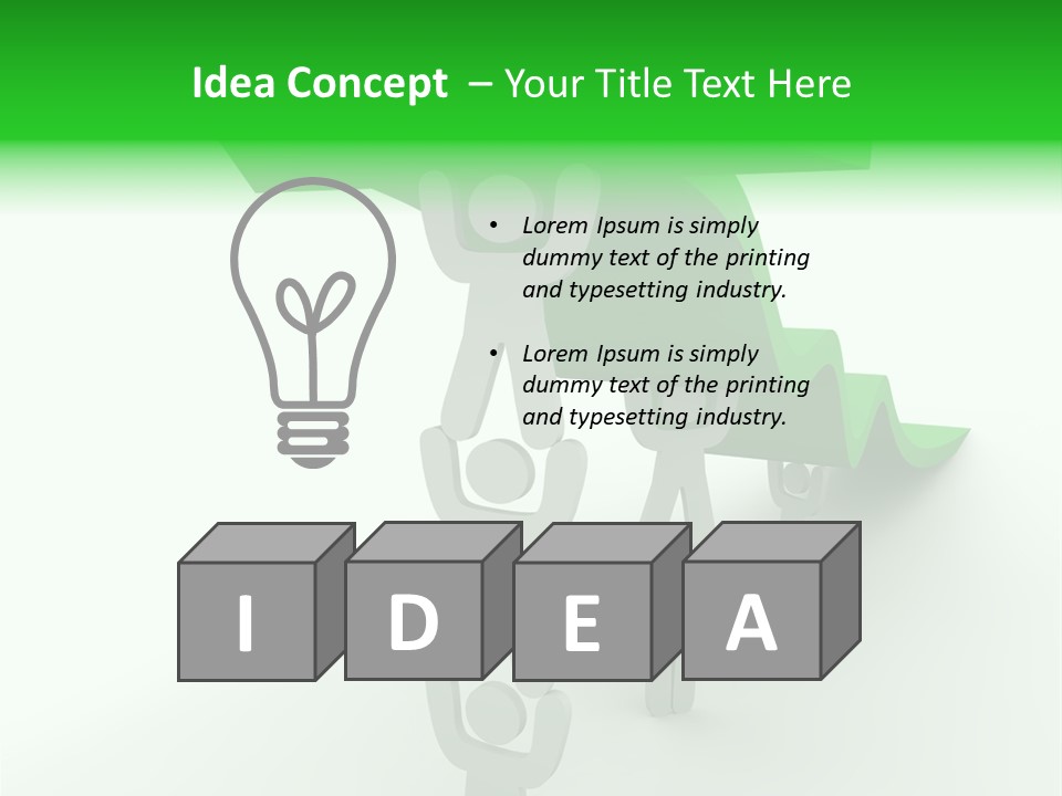 A Group Of People Holding Up A Green Arrow PowerPoint Template