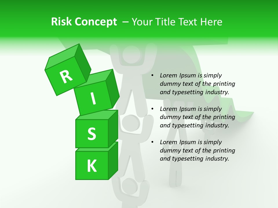 A Group Of People Holding Up A Green Arrow PowerPoint Template