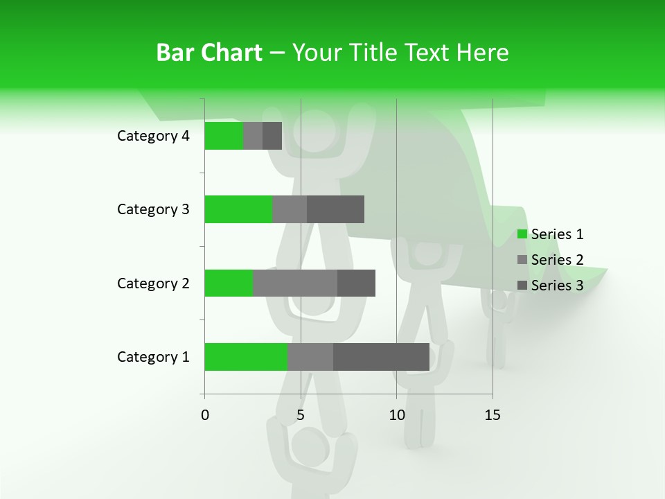 A Group Of People Holding Up A Green Arrow PowerPoint Template
