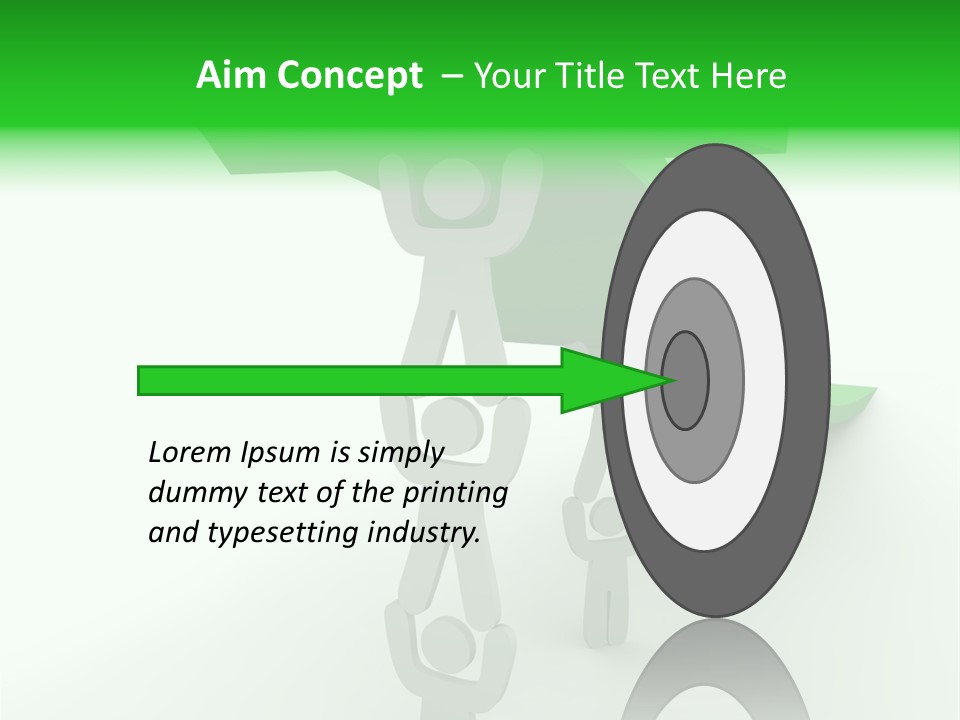 A Group Of People Holding Up A Green Arrow PowerPoint Template