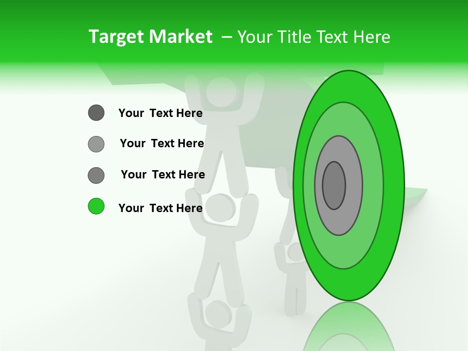 A Group Of People Holding Up A Green Arrow PowerPoint Template