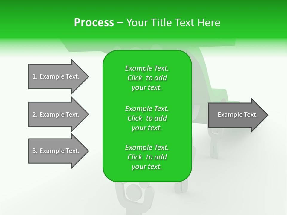 A Group Of People Holding Up A Green Arrow PowerPoint Template