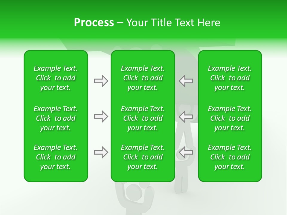 A Group Of People Holding Up A Green Arrow PowerPoint Template