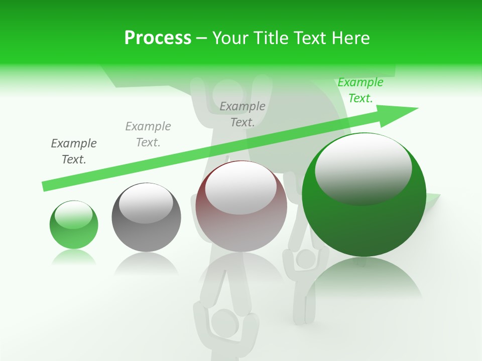 A Group Of People Holding Up A Green Arrow PowerPoint Template