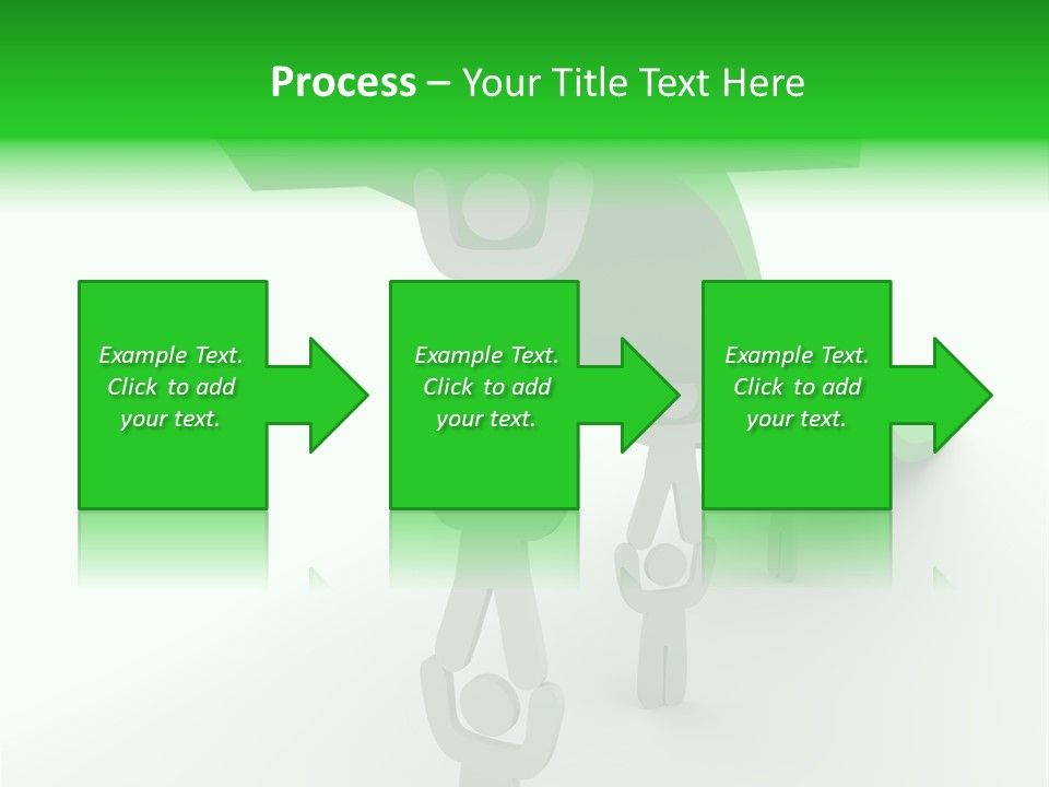 A Group Of People Holding Up A Green Arrow PowerPoint Template