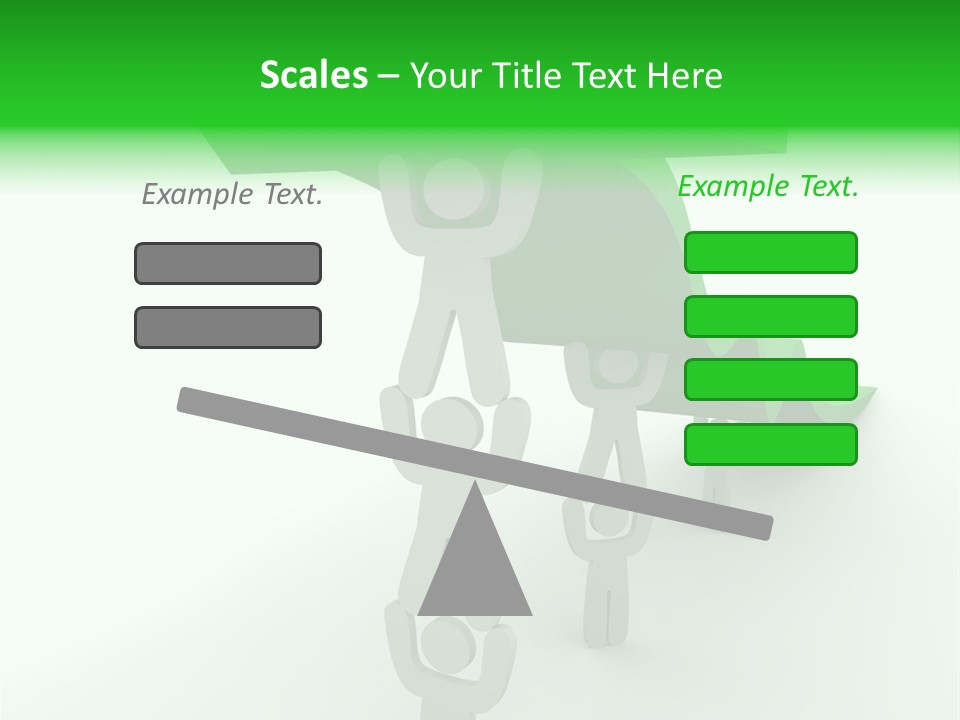 A Group Of People Holding Up A Green Arrow PowerPoint Template