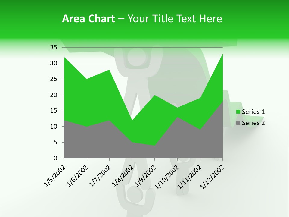 A Group Of People Holding Up A Green Arrow PowerPoint Template