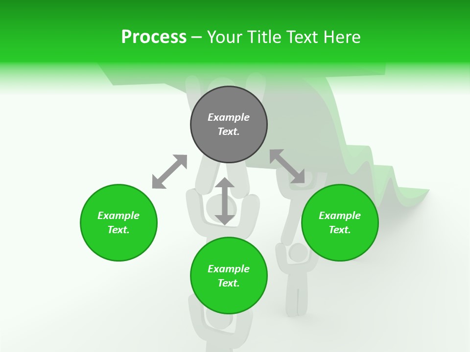 A Group Of People Holding Up A Green Arrow PowerPoint Template