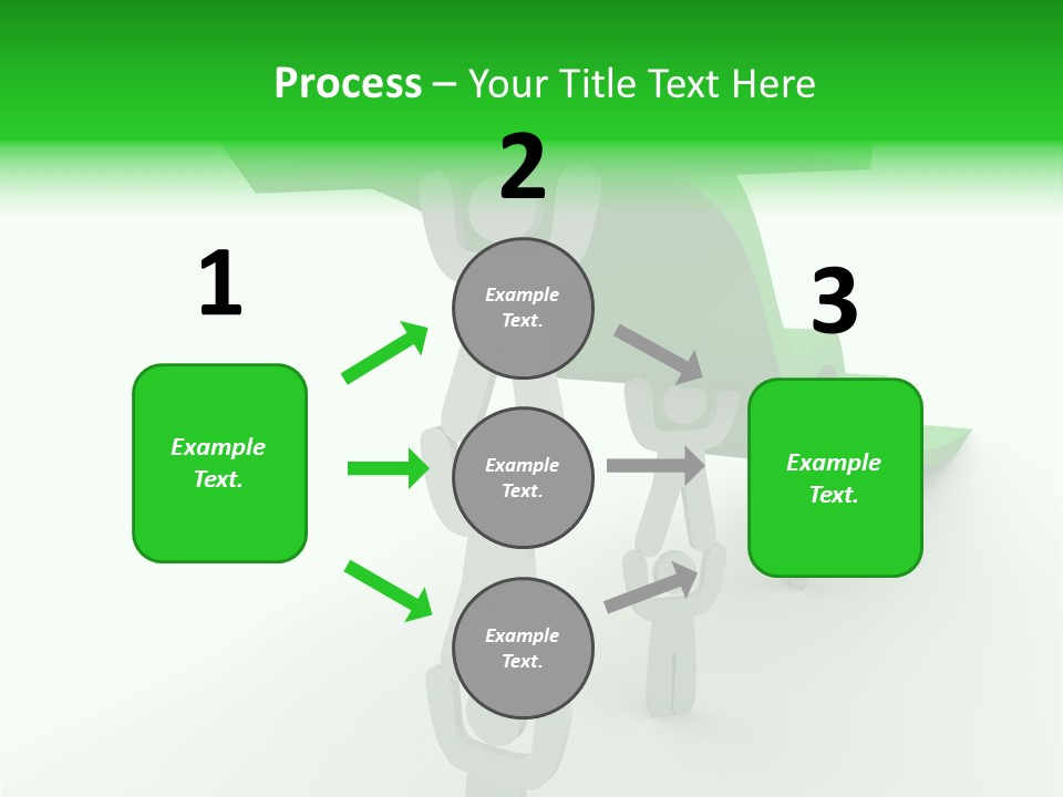 A Group Of People Holding Up A Green Arrow PowerPoint Template