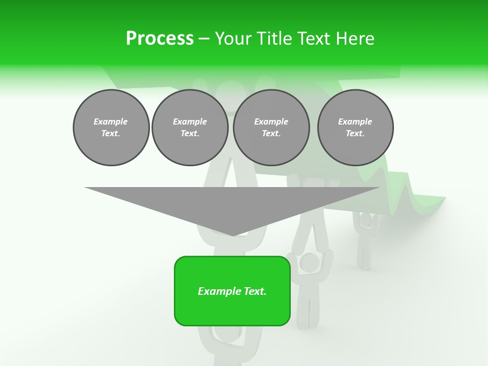A Group Of People Holding Up A Green Arrow PowerPoint Template