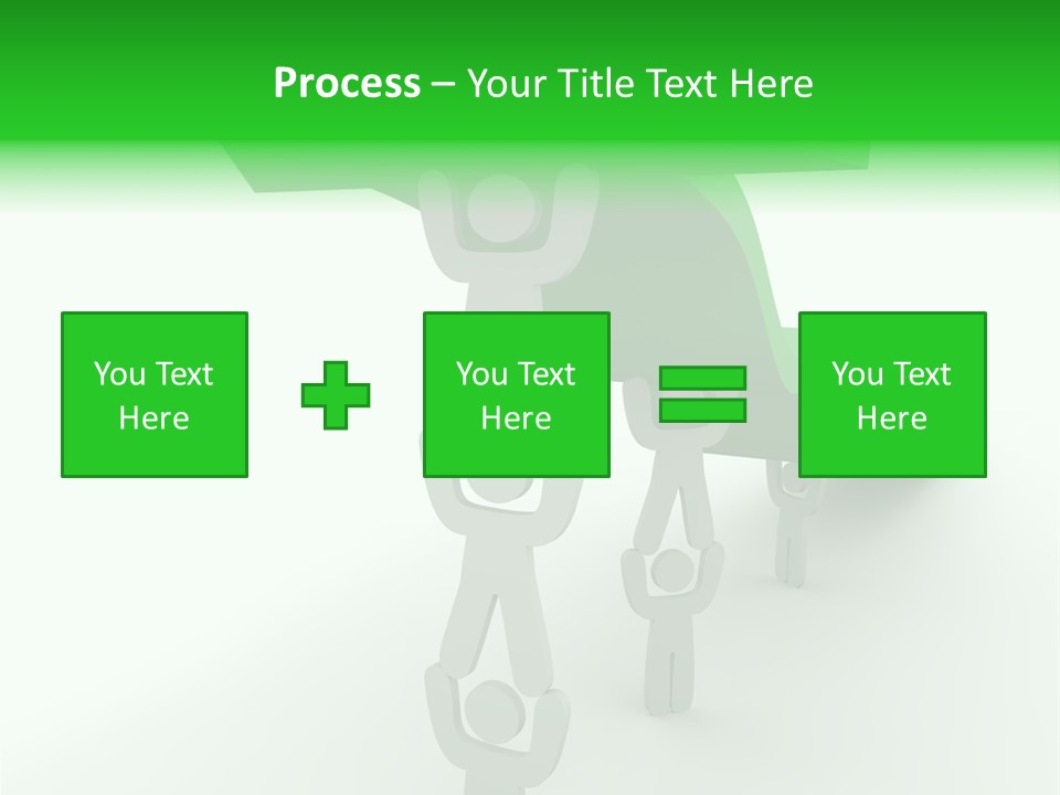 A Group Of People Holding Up A Green Arrow PowerPoint Template