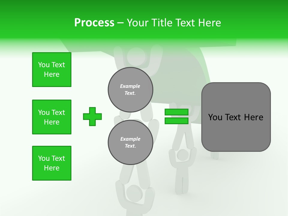 A Group Of People Holding Up A Green Arrow PowerPoint Template