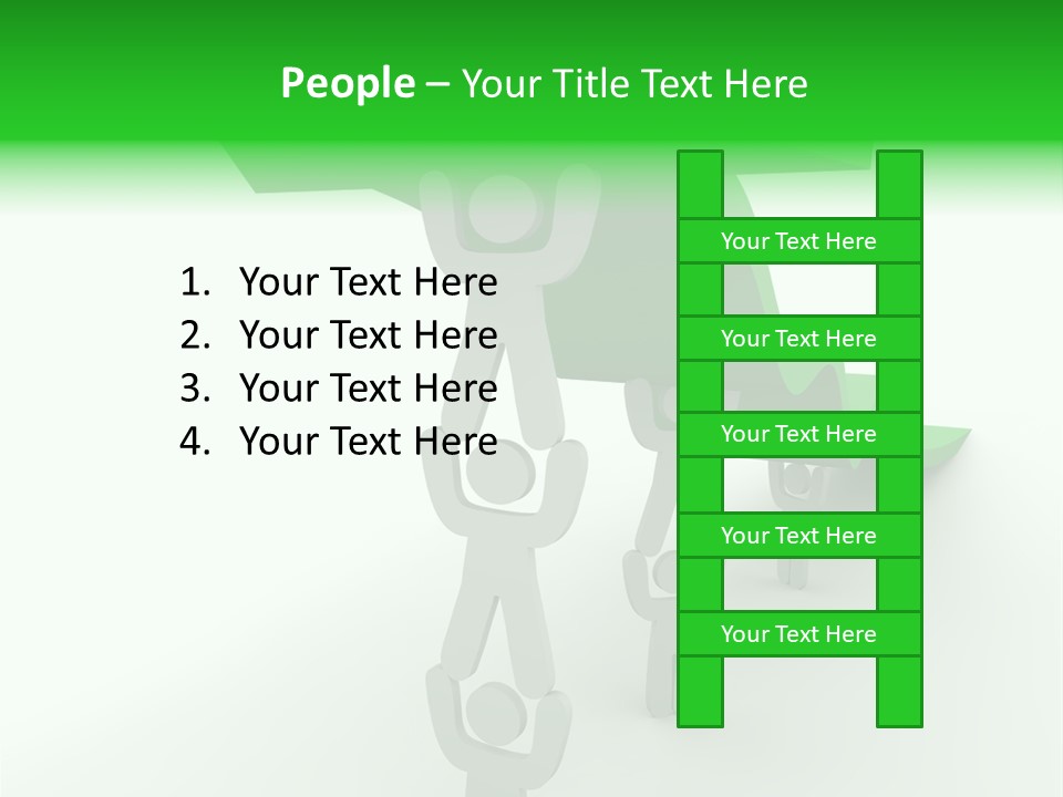 A Group Of People Holding Up A Green Arrow PowerPoint Template