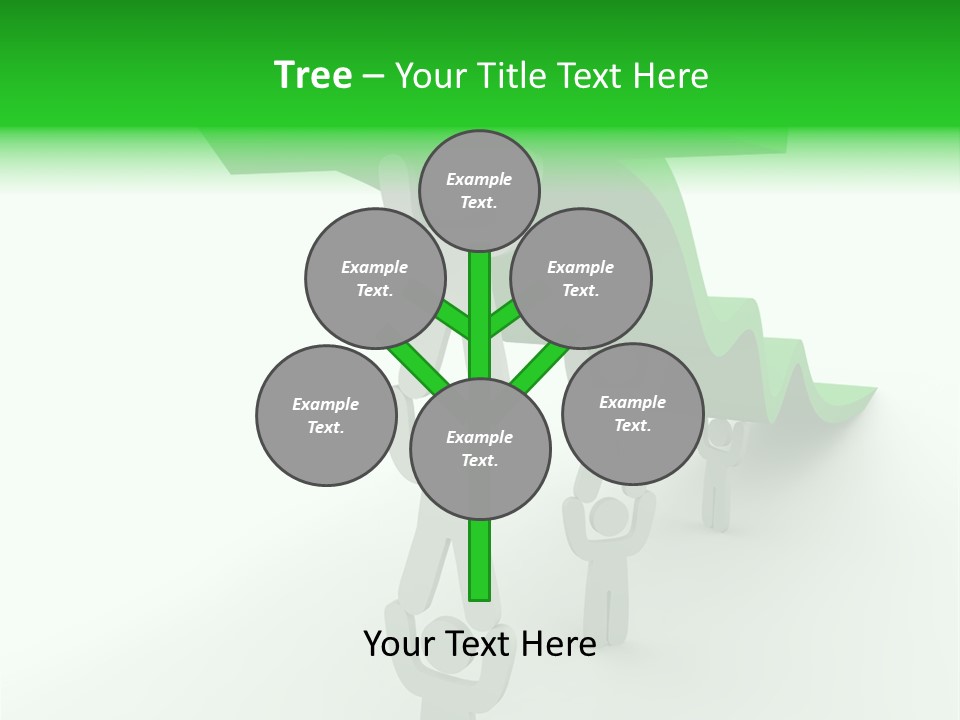 A Group Of People Holding Up A Green Arrow PowerPoint Template