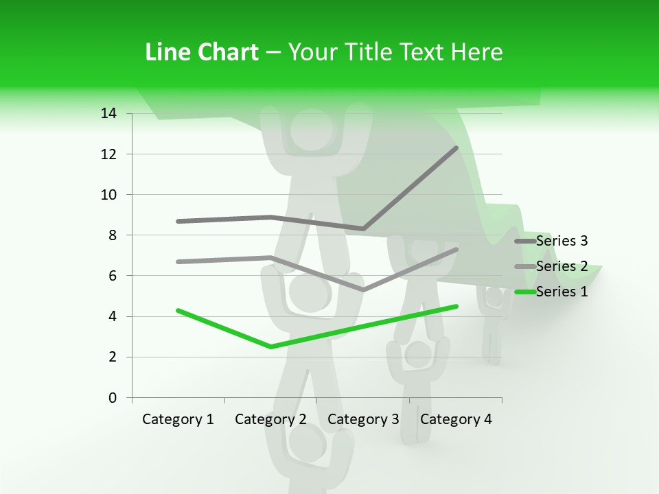 A Group Of People Holding Up A Green Arrow PowerPoint Template